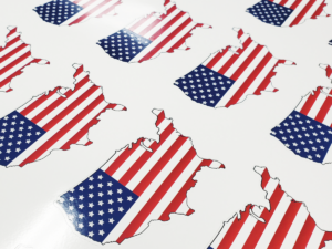 General Formulations 203 3.0 mil gloss white vinyl Clear permanent adhesive